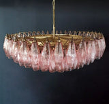 Murano Faceted Pink Glass Chandelier 35.4"