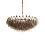 Murano Faceted Smoked Glass Chandelier 35.4"