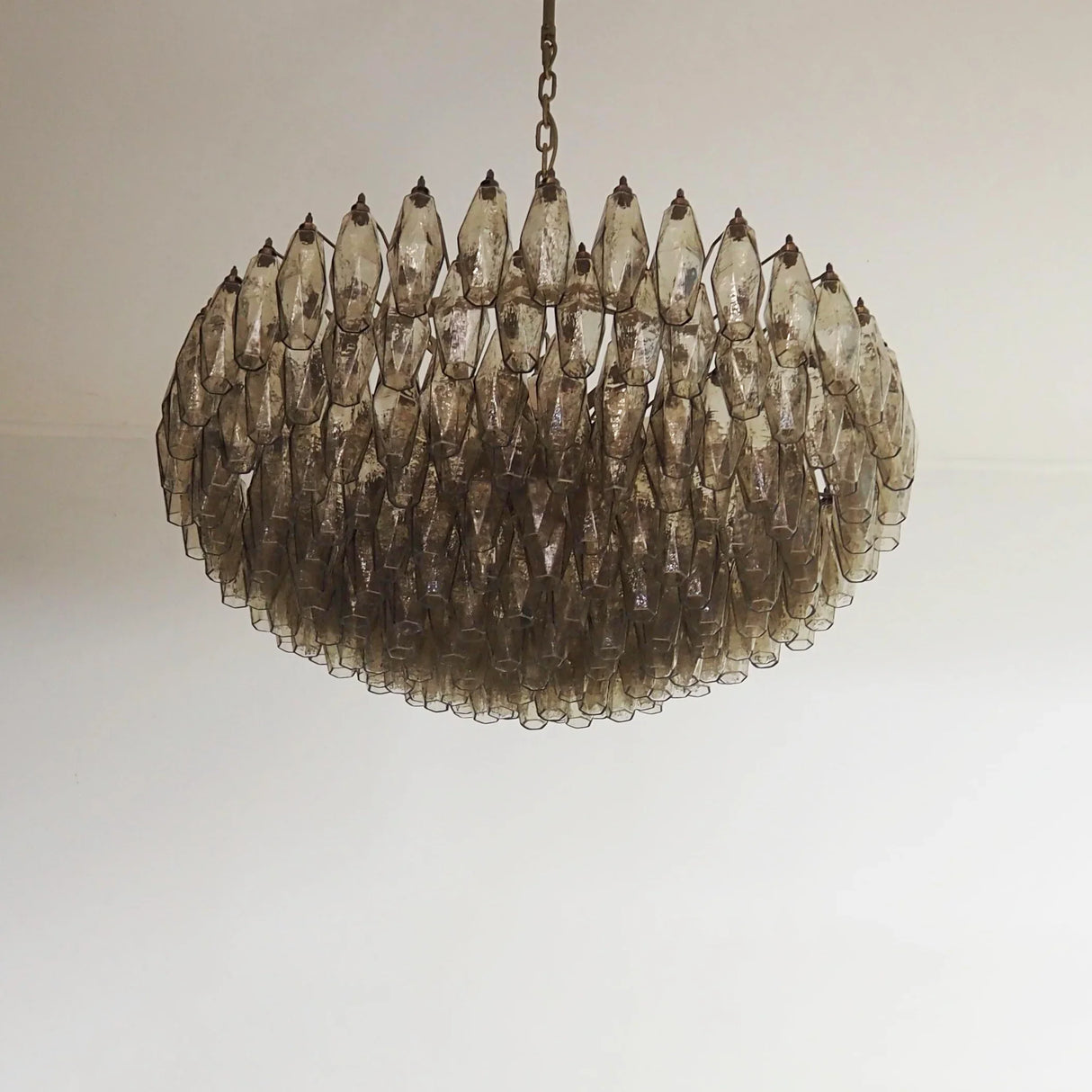 Murano Faceted Smoked Glass Chandelier 35.4"