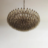 Murano Faceted Smoked Glass Chandelier 35.4"