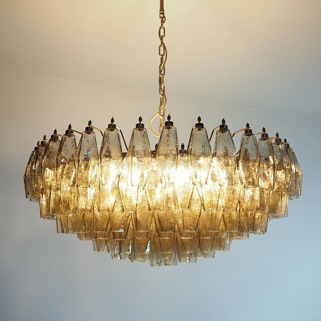 Murano Faceted Smoked Glass Chandelier 35.4"