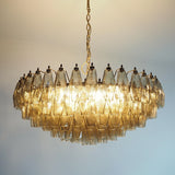 Murano Faceted Smoked Glass Chandelier 35.4"