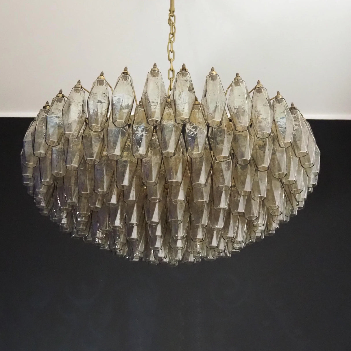 Murano Faceted Smoked Glass Chandelier 35.4"