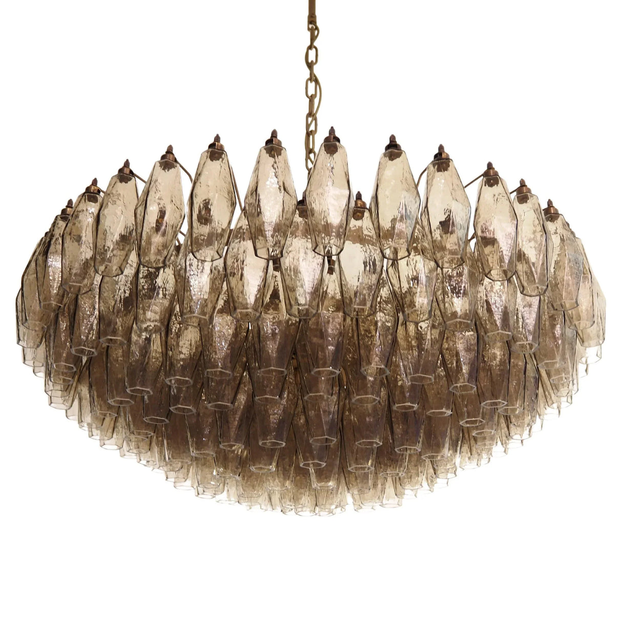 Murano Faceted Smoked Glass Chandelier 35.4"