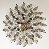 Murano Faceted Transparent Smoked Glass Chandelier 35.4"