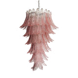 Murano Pink Felch Spiral Chandelier 27.5"