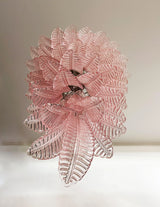 Murano Pink Felch Spiral Chandelier 27.5"