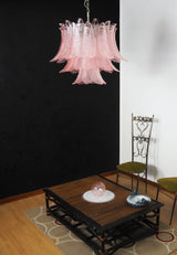 Murano Pink Ferns Glass Chandelier 31.5"