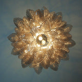 Murano Smoked Ferns Glass Chandelier 31.5"