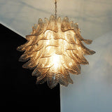 Murano Smoked Ferns Glass Chandelier 31.5"