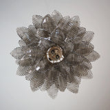 Murano Smoked Ferns Glass Chandelier 31.5"