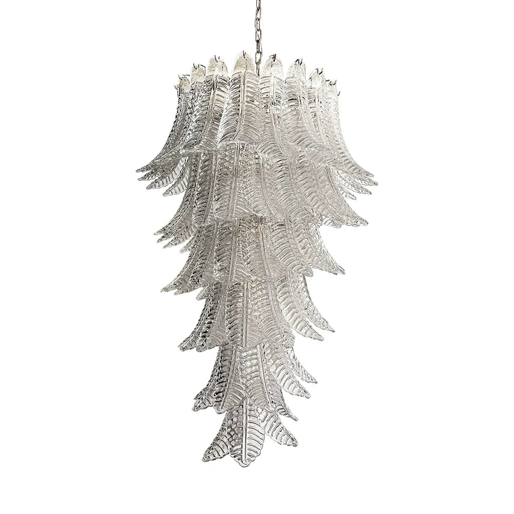 Murano Transparent Felch Spiral Chandelier 27.5"