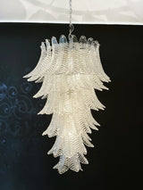 Murano Transparent Felch Spiral Chandelier 27.5"