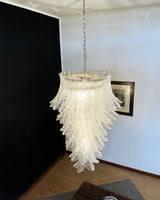 Murano Transparent Felch Spiral Chandelier 27.5"