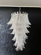 Murano Transparent Felch Spiral Chandelier 27.5"