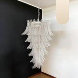 Murano Transparent Felch Spiral Chandelier 27.5"