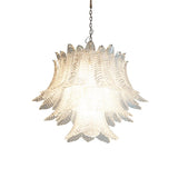 Murano Transparent Ferns Glass Chandelier 31.5"