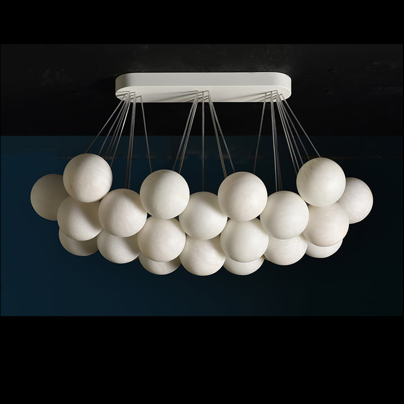 Rectangular Alabaster Ball Chandelier