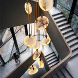 Alabaster Long Foyer Staircase Pendant Light 59'' 79'' 98'' 138''H