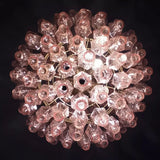 Spherical Murano Poliedri Pink Glass Chandelier 23.6"