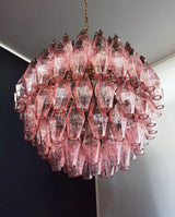 Spherical Murano Poliedri Pink Glass Chandelier 23.6"