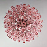 Spherical Murano Poliedri Pink Glass Chandelier 23.6"