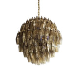 Spherical Murano Poliedri Smoked Glass Chandelier 23.6"