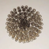 Spherical Murano Poliedri Smoked Glass Chandelier 23.6"