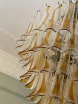 Stunning Murano Amber Glass Petals Chandelier 31.5"