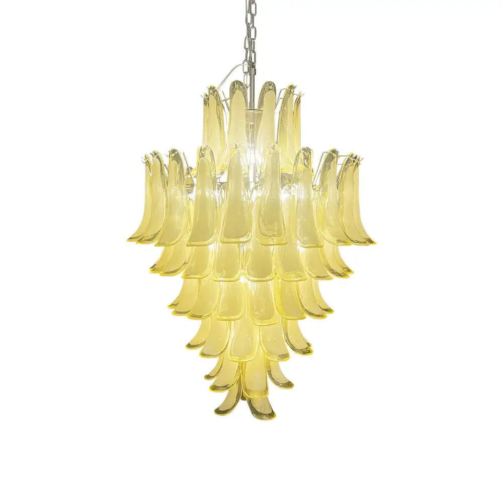 Stunning Murano Caramel Glass Petals Chandelier 31.5"