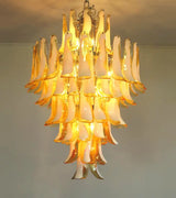 Stunning Murano Caramel Glass Petals Chandelier 31.5"