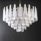 Alabaster Feathery Chandelier 21.7" D 31.5" D