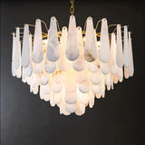 Alabaster Feathery Chandelier 21.7" D 31.5" D