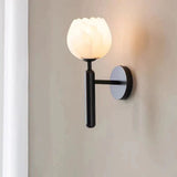 Alabaster Round Bedroom Bedside Wall Sconce