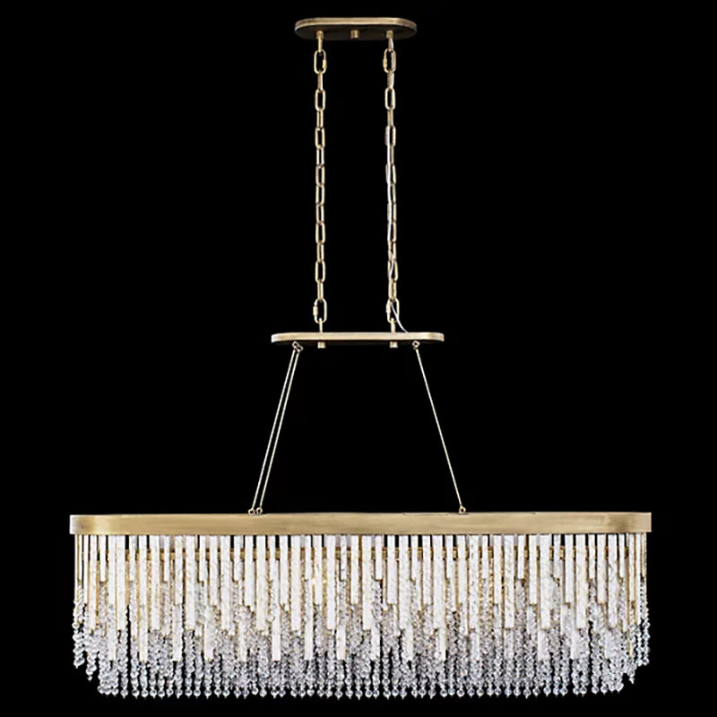 Art Glass Crystal Lafayette Linear Chandelier