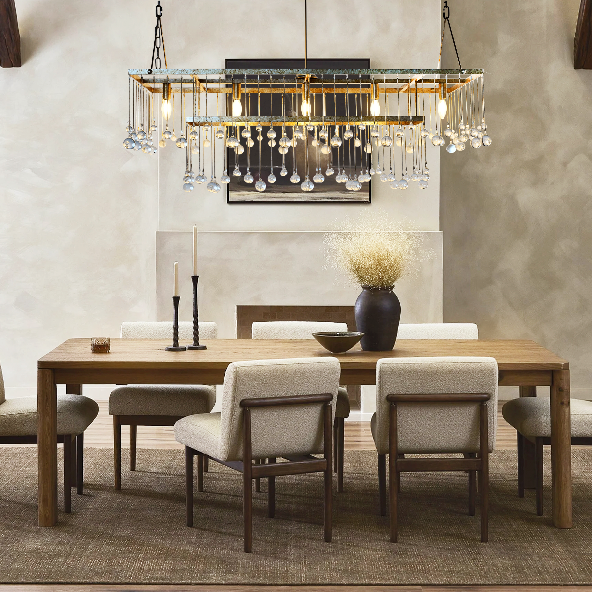 Modern Aubrey Rectangular Chandelier 47" 60"