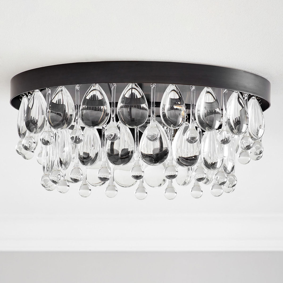 Handmade Art Crystal Glass Clarissa Modern Flush Mount