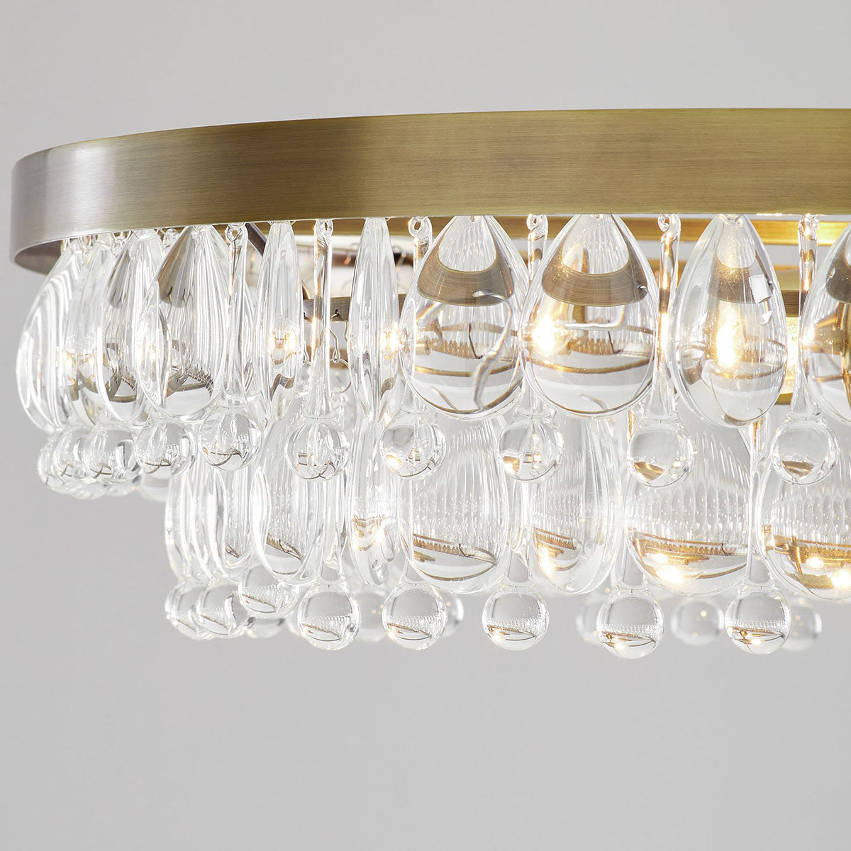 Handmade Art Crystal Glass Clarissa Modern Round Chandelier