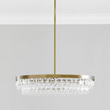 Handmade Art Crystal Glass Clarissa Modern Round Chandelier