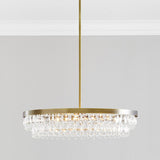 Handmade Art Crystal Glass Clarissa Modern Round Chandelier