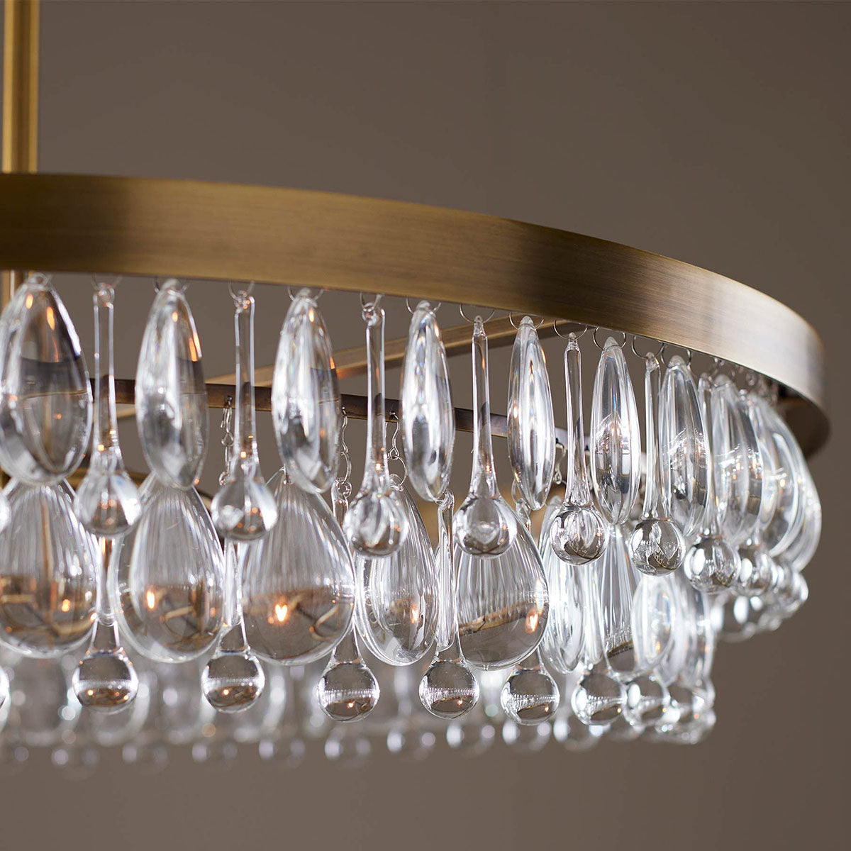 Handmade Art Crystal Glass Clarissa Modern Round Chandelier