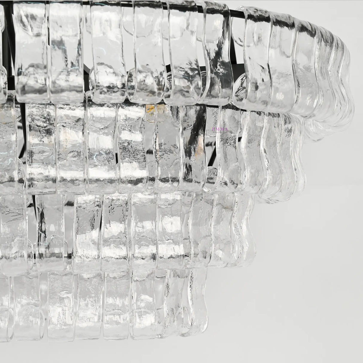 Art Glass Ghiaccio Oval Chandelier