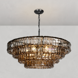 Art Glass Ghiaccio Round Chandelier 36" 48" 60"