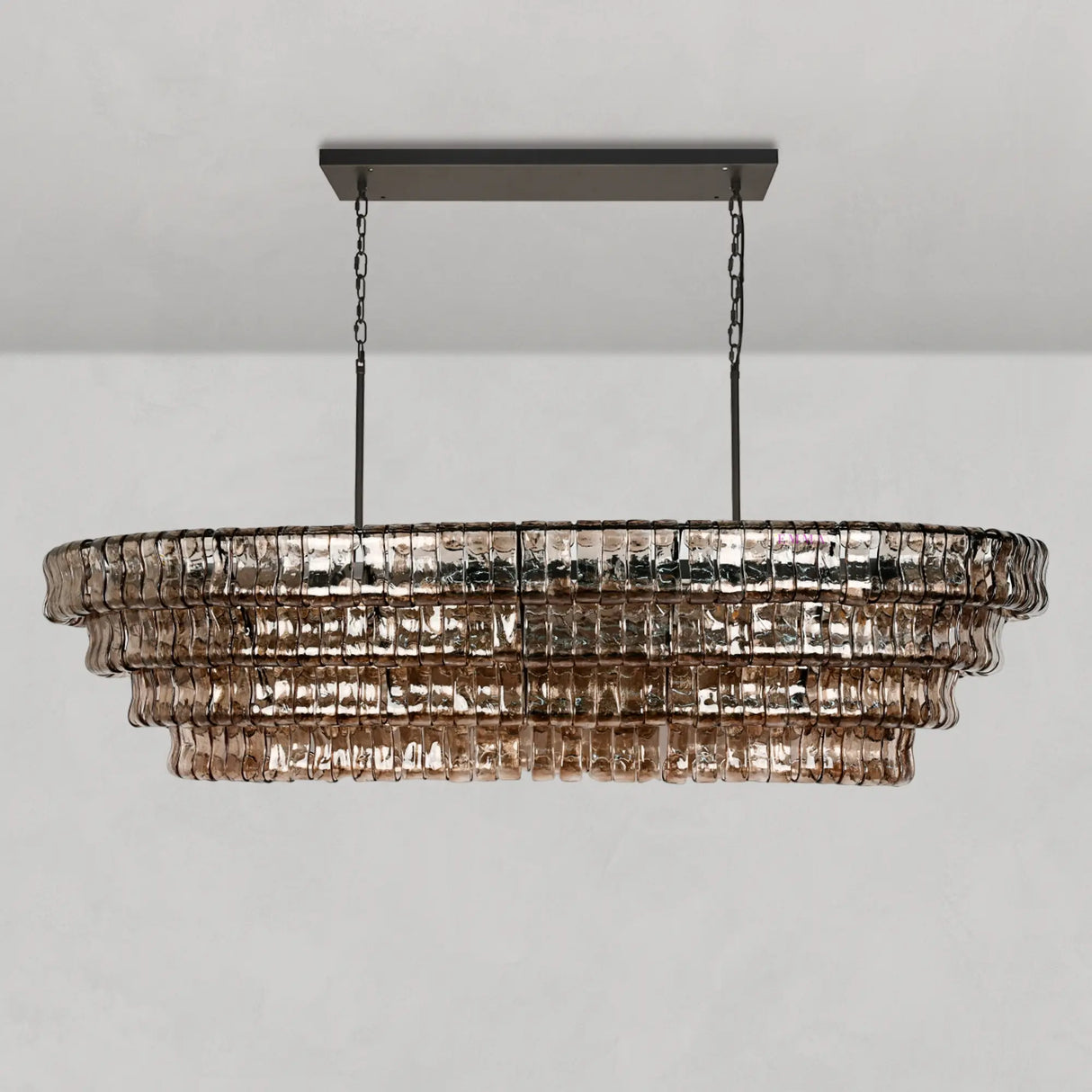 Art Glass Ghiaccio Oval Chandelier