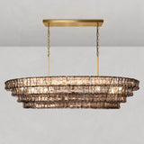 Art Glass Ghiaccio Oval Chandelier