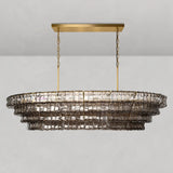 Art Glass Ghiaccio Oval Chandelier