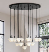 Alabaster Shade Greenwich Round 32“ Chandelier