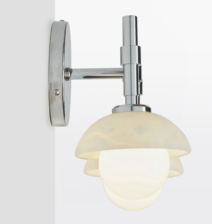 Alabaster Shade Greenwich Double Wall Sconce