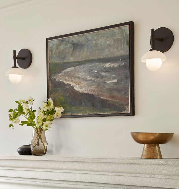 Alabaster Shade Greenwich Wall Sconce