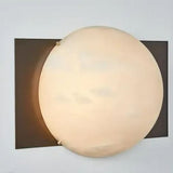 Alabaster Ball Brass Wall Sconce